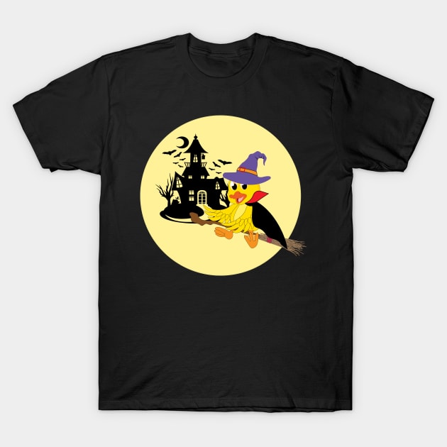 Flying Duck Witch T-Shirt by Miozoto_Design